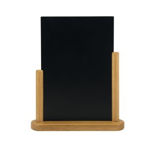 Deflecto Double Sided Medium Countertop Chalkboard Information Display Teak TCB-MED-TE