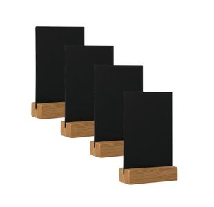 Deflecto Double Sided A4 Countertop Chalkboard Information Display Dark Oak (Pack of 4) TCB-A4-OAKX4