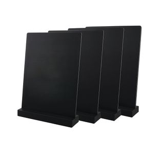 Deflecto Double Sided A4 Countertop Chalkboard Information Display Black (Pack of 4) TCB-A4-BLKX4