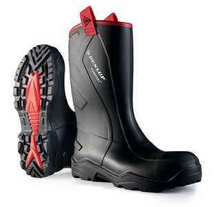 Dunlop Purofort+ Rugged Full Safety Waterproof Rigger Boots 1Pr Black 6 C76204306