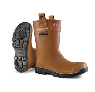 Dunlop Purofort Rigpro Full Safety Waterproof Rigger Boots 1Pr Unlined Tan 12 LJ2HR4212
