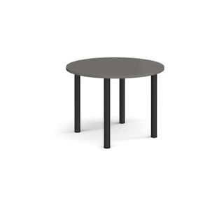 Circular black radial leg meeting table 1000mm - Onyx Grey