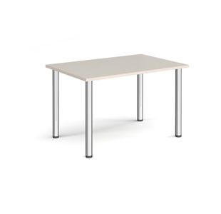 Rectangular chrome radial leg meeting table 1200mm x 800mm - Light Grey