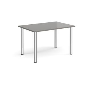 Rectangular chrome radial leg meeting table 1200mm x 800mm - onyx grey