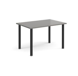 Rectangular black radial leg meeting table 1200mm x 800mm - onyx grey