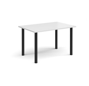 Rectangular black radial leg meeting table 1200mm x 800mm - white