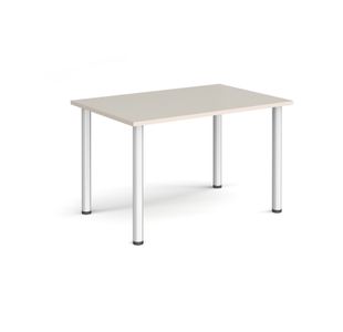 Rectangular silver radial leg meeting table 1200mm x 800mm - Light Grey