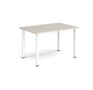 Rectangular white radial leg meeting table 1200mm x 800mm - Light Grey