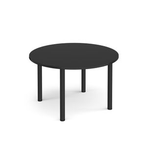 Circular black radial leg meeting table 1200mm - Black