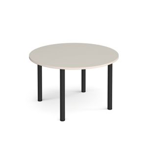 Circular black radial leg meeting table 1200mm - Light Grey