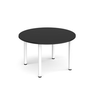 Circular white radial leg meeting table 1200mm - Black