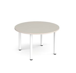 Circular white radial leg meeting table 1200mm - Light Grey