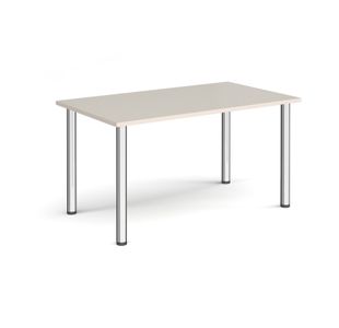 Rectangular chrome radial leg meeting table 1400mm x 800mm - Light Grey