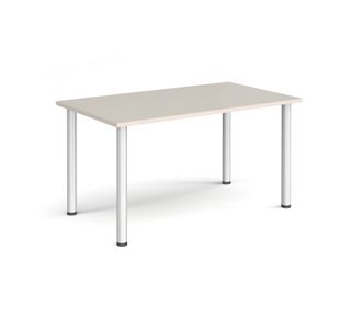 Rectangular silver radial leg meeting table 1400mm x 800mm - Light Grey