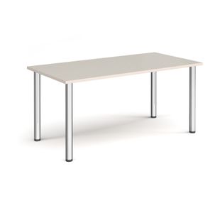 Rectangular chrome radial leg meeting table 1600mm x 800mm - Light Grey