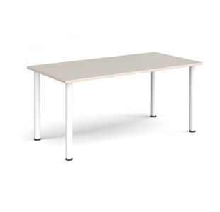 Rectangular white radial leg meeting table 1600mm x 800mm - Light Grey