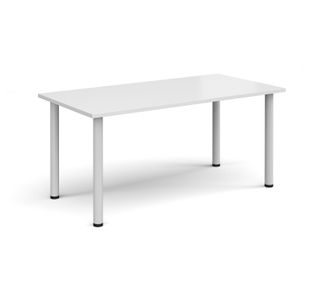 Rectangular white radial leg meeting table 1600mm x 800mm - white