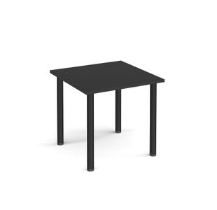 Rectangular black radial leg meeting table 800mm x 800mm - Black