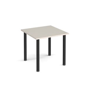 Rectangular black radial leg meeting table 800mm x 800mm - Light Grey