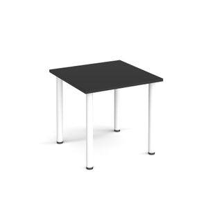 Rectangular white radial leg meeting table 800mm x 800mm - Black