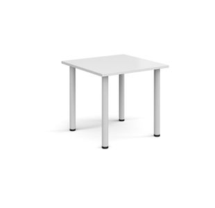 Rectangular white radial leg meeting table 800mm x 800mm - white