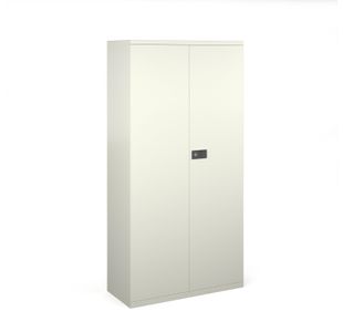 Steel contract cupboard with 3 shelves 1806mm high - white