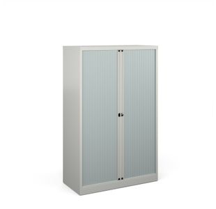 Bisley systems storage medium tambour cupboard 1570mm high - goose grey