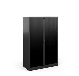 Bisley systems storage medium tambour cupboard 1570mm high - black