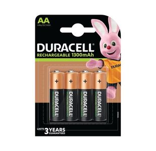 Duracell Rechargeable AA NiMH 1300mAh Batteries (Pack of 4) 81367177