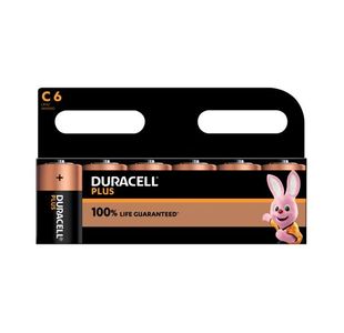 Duracell Plus C Battery Alkaline 100% Life (Pack of 6) 5009814