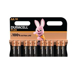 Duracell Plus AA Battery Alkaline 100% Extra Life (Pack of 10) 5015842