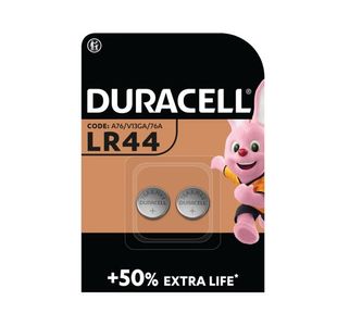 Duracell LR44 Alkaline Button Batteries (Pack of 2) A76/2