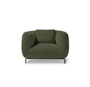 Ebony single sofa chair in olive green