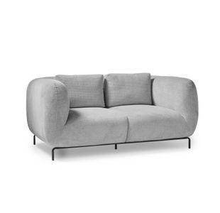Ebony two seater sofa chair in warm grey