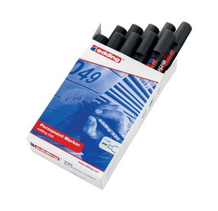 Edding 330 Permanent Chisel Tip Marker Black (Pack of 10) 330-001