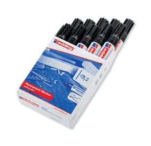 Edding 500 Chisel Tip Permanent Marker Large Black (Pack of 10) 500-001