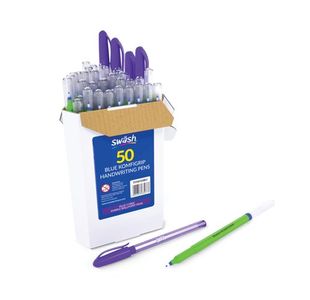 Swash Handwriting Pens Blue + 5 FOC Swash Handwriting Pens Purple Pack of 55 THW50BU