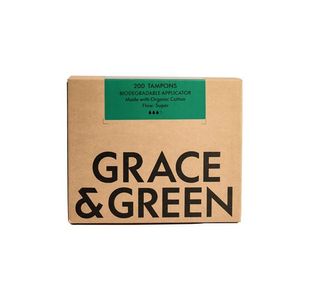 Grace and Green Bulk Organic Cotton Applicator Tampons Super (Pack of 200) GGOTASBULK17