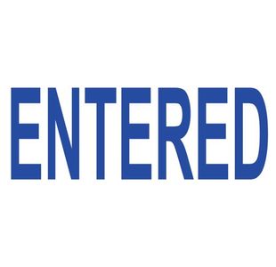 COLOP Green Line Word Stamp ENTERED Blue C144836ENT