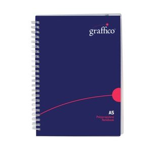 Graffico Polypropylene Wirebound Notebook 140 Pages A5 EN08822