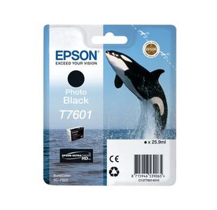 Epson T7601 Killer Whale UltraChrome HD Ink Cartridge Photo Black C13T76014010