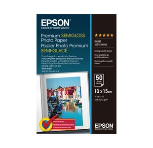 Epson Premium Semi-Gloss Photo Paper 10x15cm Pack of 50 C13S041765