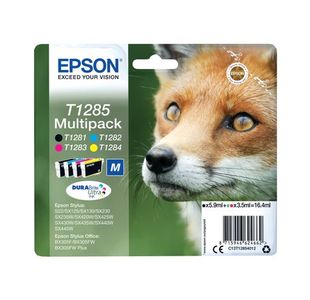 Epson T1285 Fox DURABrite Ultra Ink Cartridge CMYK Multipack C13T12854012
