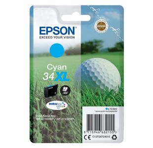 Epson 34XL Golf Ball DURABrite Ultra Ink Cartridge High Yield Cyan C13T34724010