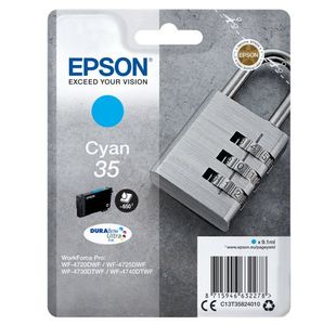 Epson 35 Padlock DURABrite Ultra Ink Cartridge Cyan C13T35824010