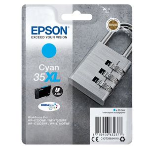 Epson 35XL Padlock DURABrite Ultra Ink Cartridge High Yield Cyan C13T35924010