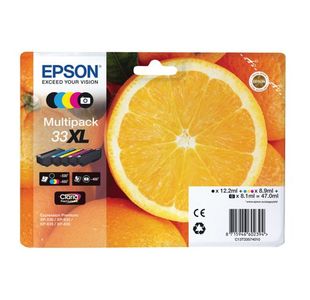 Epson 33XL Oranges Claria Premium Ink Cartridge High Yield CMYK/Photo Black Multipack C13T33574011