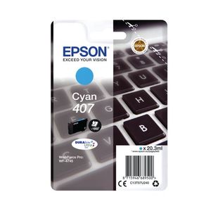 Epson 407 Keyboard DURABrite Ultra Ink Cartridge Cyan C13T07U240