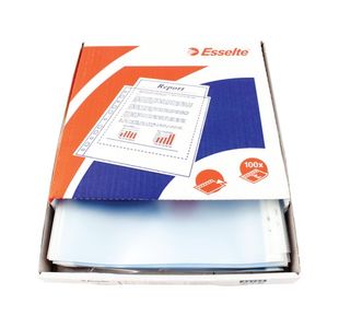 Esselte Pocket Top Opening Embossed A4 Clear (Pack of 100) 23752