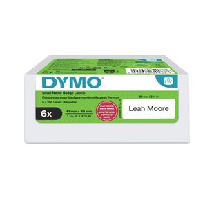 Dymo Small Name Badge Labels 41x89mm 300 Labels (Pack of 6) 2234187